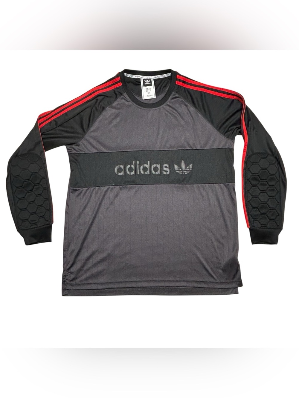 Adidas 3 Stripe Mens Size XL Goalkeeper Jersey Elbow Pads Soccer Activewear